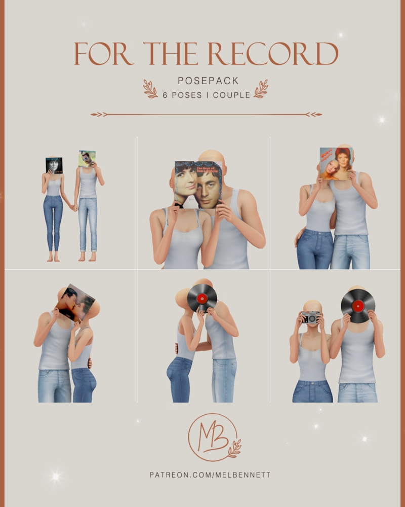 Mix For the Record Posepack by melbennett - The Sims 4 Custom Content