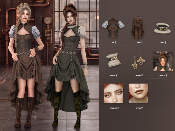 Alpha Clementine Steampunk Lookbook - The Sims 4 Custom Content