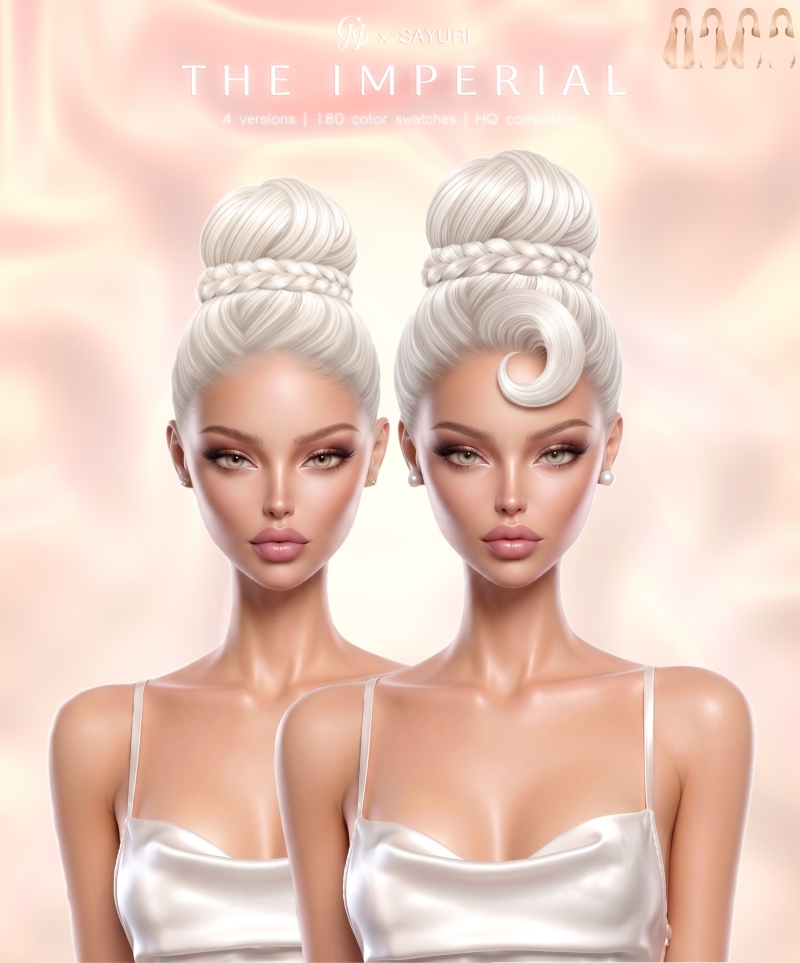 Alpha The Imperial Hairstyle by greenteahoney - The Sims 4 Custom Content