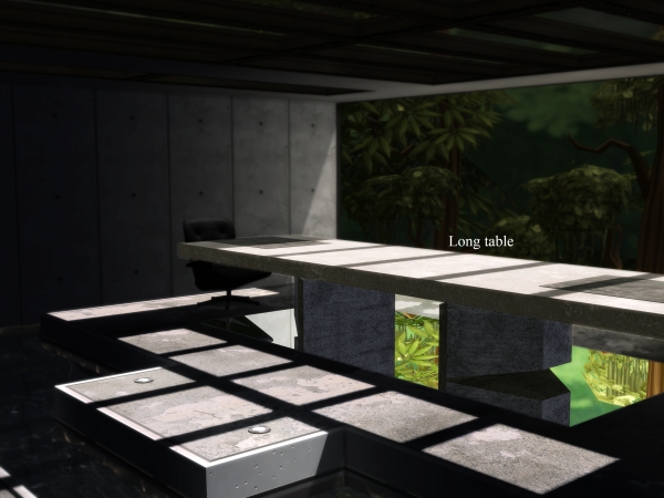 Alpha Long Table Table Top - The Sims 4 Custom Content