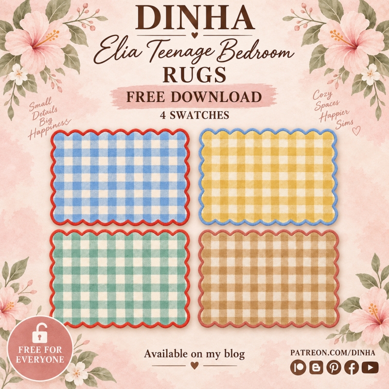 Alpha Elia Teenage Bedroom Rugs by dinhagamer - The Sims 4 Custom Content