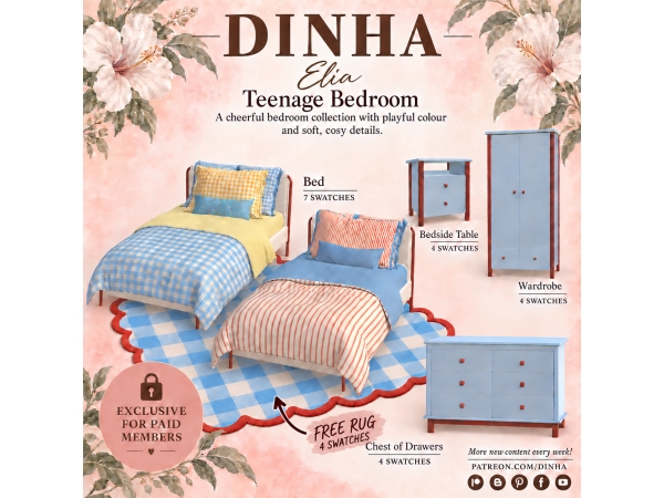 Alpha Elia Teenage Bedroom - The Sims 4 Custom Content