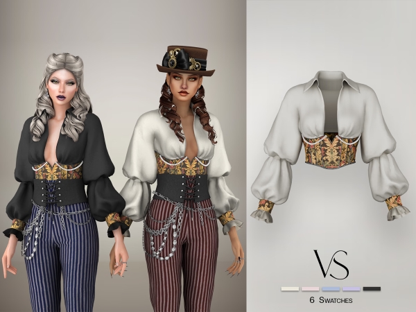Alpha Genevieve Top - The Sims 4 Custom Content