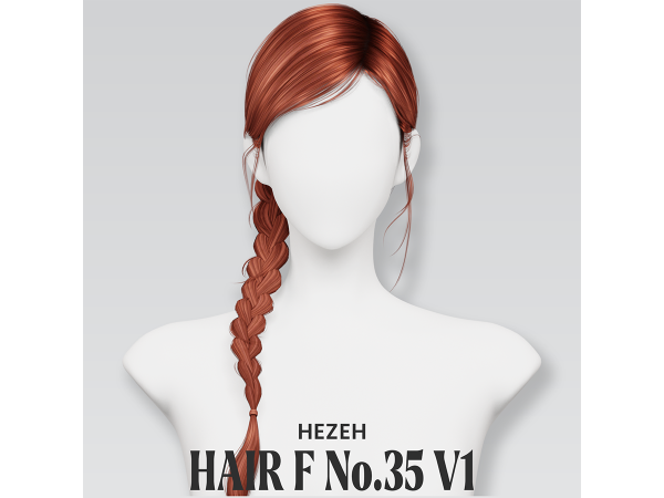 Alpha [Hezeh]FHair No35 V1 - The Sims 4 Custom Content