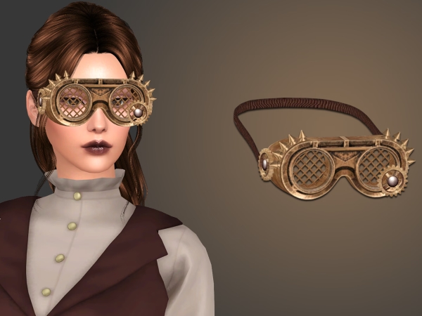 Alpha Steampunk Spike Goggles - The Sims 4 Custom Content