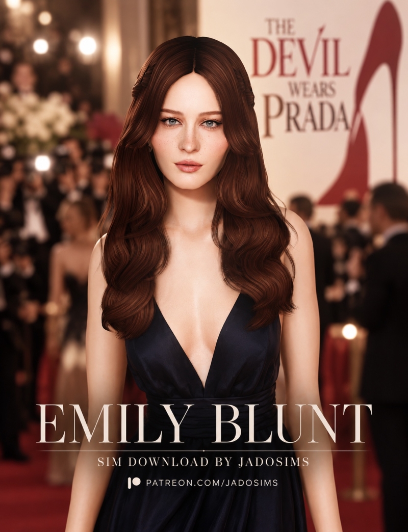 Alpha Emily Blunt (Sim Download) by shopwithflynnn - The Sims 4 Custom Content