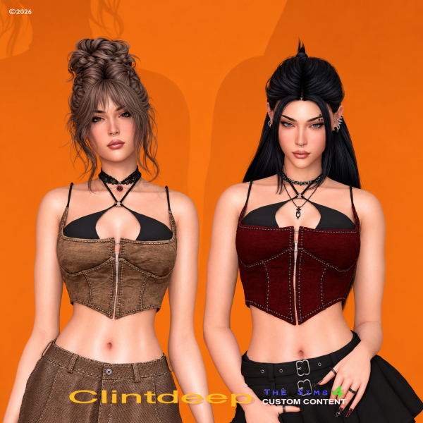 Alpha Clintdeep Lina Corset Top by clintdeep - The Sims 4 Custom Content