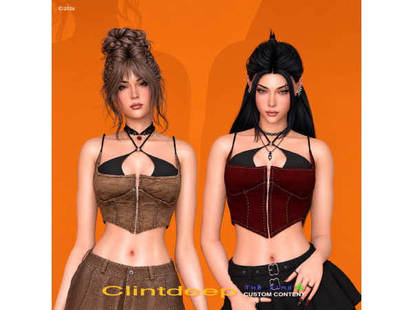 Alpha Clintdeep Lina Corset Top - The Sims 4 Custom Content