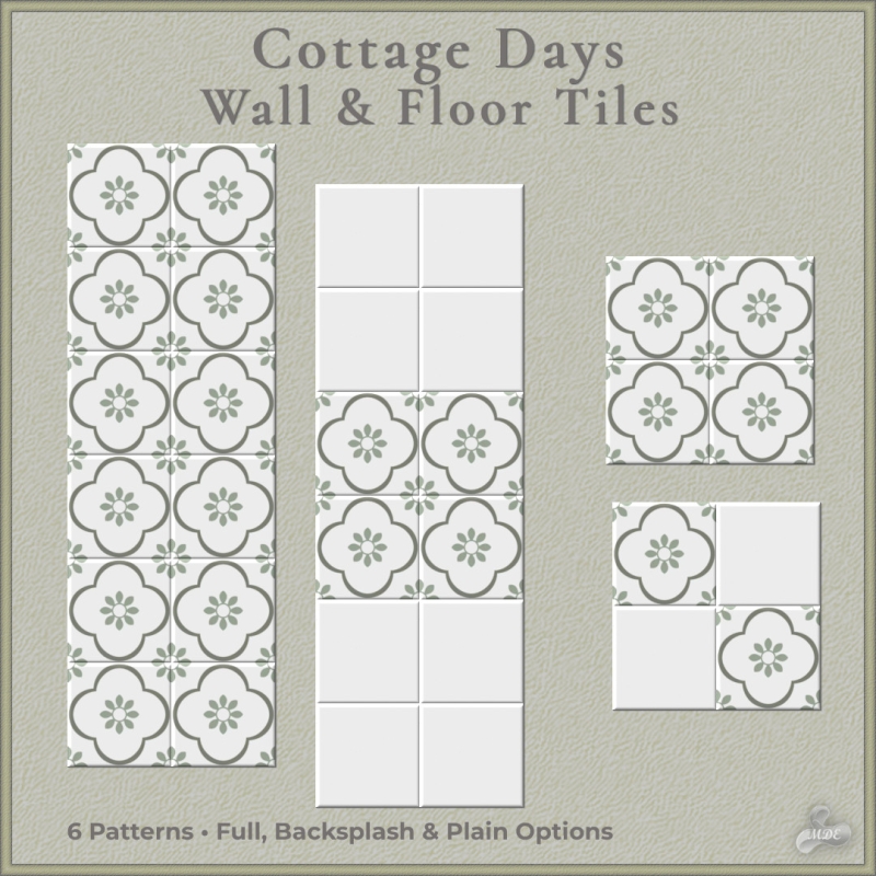 Maxis Match Cottage Days Wall Floor Tiles by mde - The Sims 4 Custom Content