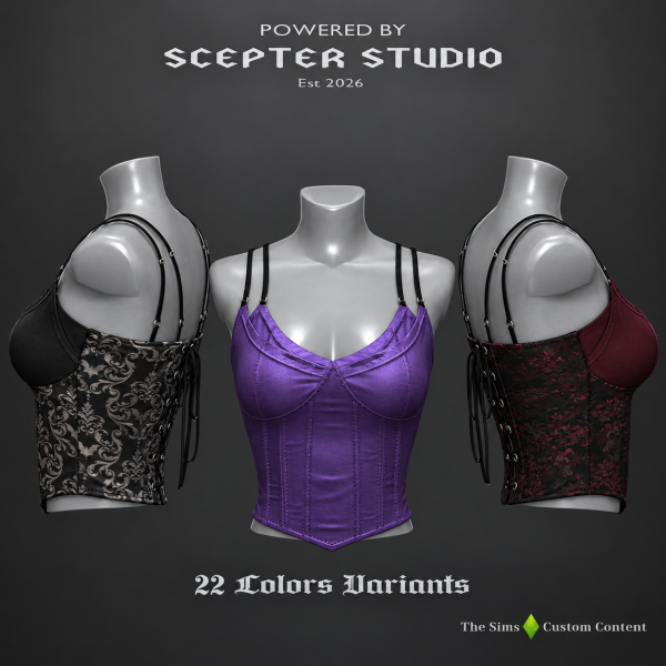Alpha Raven Corset by scepterstudio - The Sims 4 Custom Content