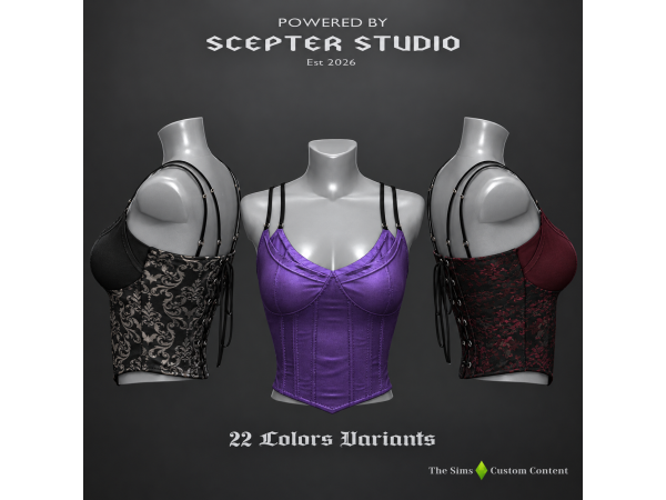Sims 4 Raven Corset by Scepter
