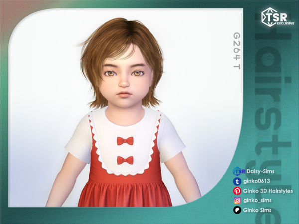 Alpha Short Bob Hair for Toddlers Sims by Daisy - The Sims 4 Custom Content