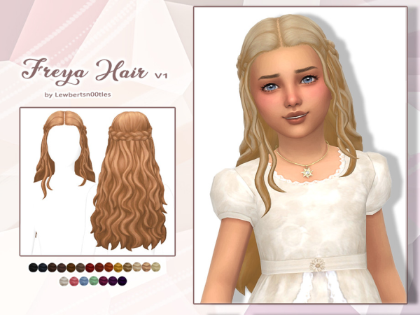 Maxis Match Freya Hair V1 Child by Lewbertsn00tles - The Sims 4 Custom Content