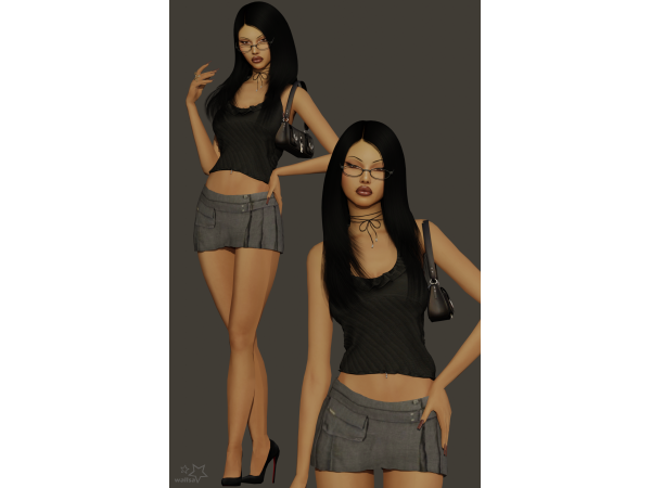 Alpha Gabi look by wallsav - The Sims 4 Custom Content
