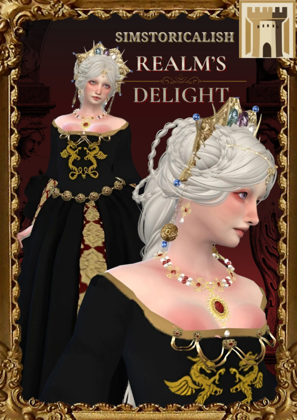 Maxis Match Realm s Delight Court Gown by simsfinds - The Sims 4 Custom Content