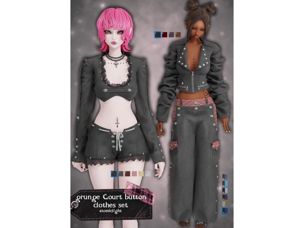 Sims 4 grunge court button drop