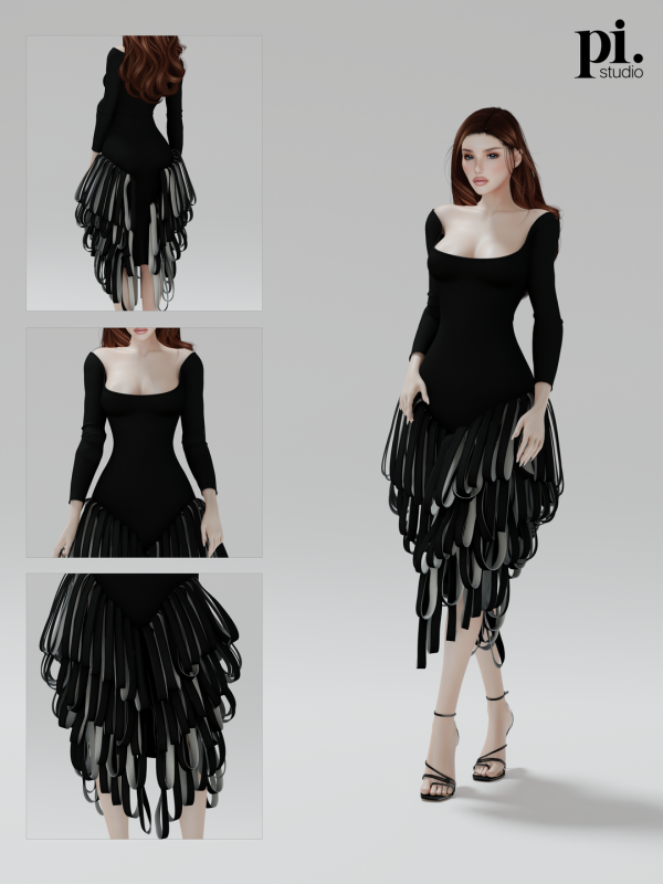 Alpha Dua Lipas Fringes Dress (Patreon) by admpietros - The Sims 4 Custom Content