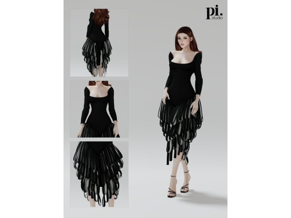 Alpha Dua Lipas Fringes Dress (Patreon) - The Sims 4 Custom Content
