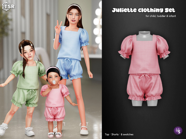 Alpha Juliette Clothing Set for your little girls by WisteriaSims - The Sims 4 Custom Content