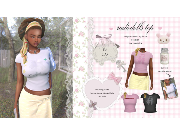 Maxis Match radiodolls top by tsundcku - The Sims 4 Custom Content