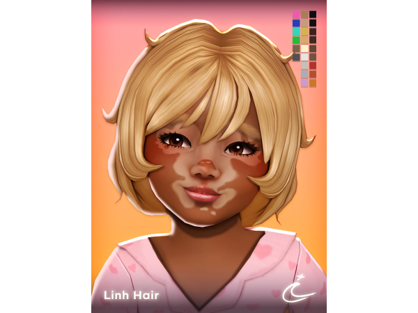 Maxis Match LINH HAIR by IMVIKAI - The Sims 4 Custom Content