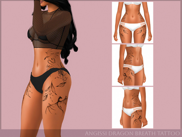 Mix Dragon Breath Tattoo by ANGISSI - The Sims 4 Custom Content