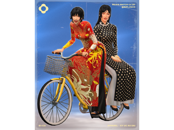 Maxis Match Ký Ức Áo Dài by BIplusCO - The Sims 4 Custom Content