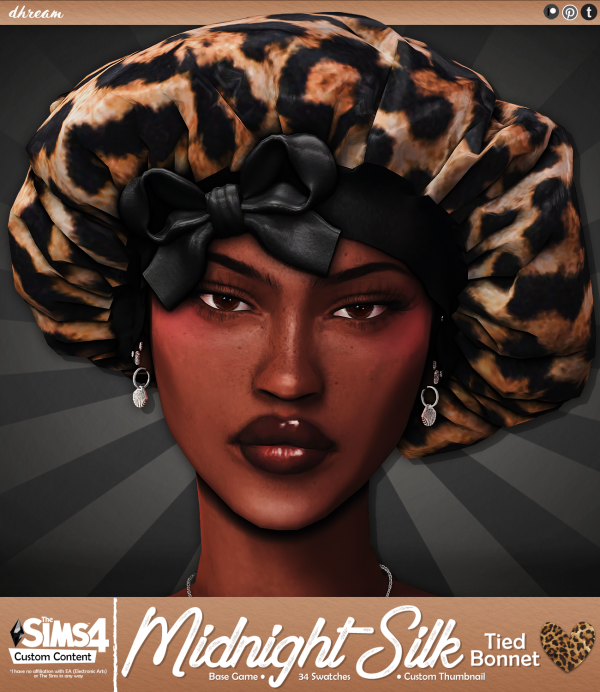 Mix Midnight Silk Tied Bonnet by simsfinds - The Sims 4 Custom Content