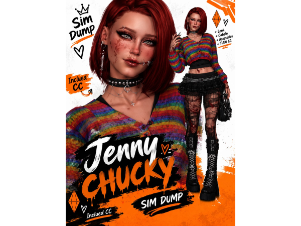 Alpha 𝑱𝒆𝒏𝒏𝒚 𝑪𝒉𝒖𝒄𝒌𝒚 𝑺𝒑𝒆𝒄𝒊𝒂𝒍 𝑭𝒐𝒓 𝑯𝒂𝒍𝒍𝒐𝒘𝒆𝒆𝒏 by Daysimofici - The Sims 4 Custom Content