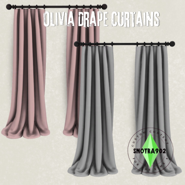 Maxis Match Olivia Drape Curtains by simsfinds - The Sims 4 Custom Content