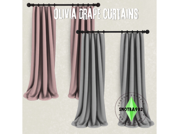 Maxis Match Olivia Drape Curtains by Snotra902 - The Sims 4 Custom Content