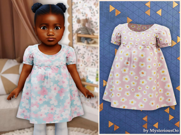 Infant  - Floral gathered dress by MysteriousOo