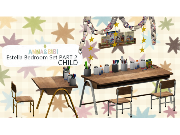 Mix Estella Bedroom Set PART 2 Child [AnnaBibi] - The Sims 4 Custom Content