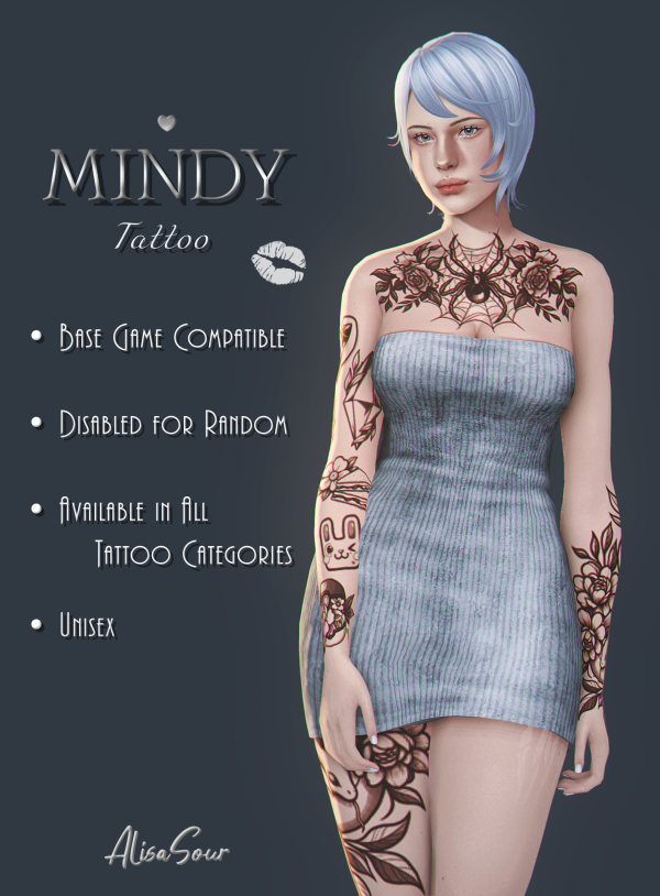 Mix Mindy Tattoo by simsfinds - The Sims 4 Custom Content