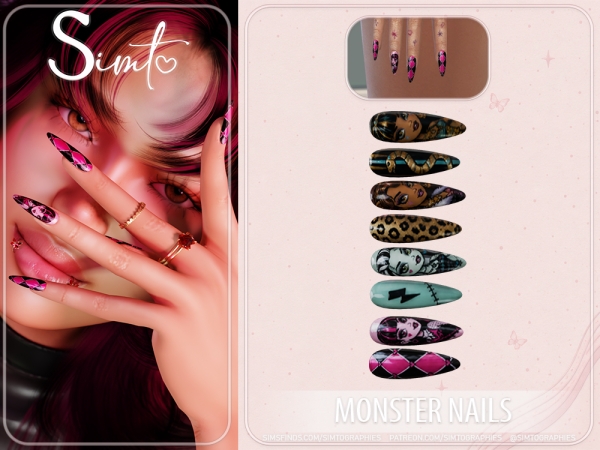 Alpha Monster Nails - The Sims 4 Custom Content