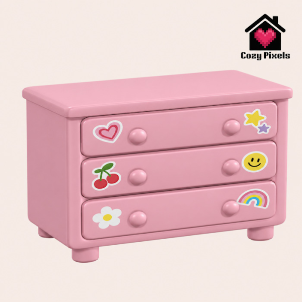 Maxis Match Stickers Dresser by simsfinds - The Sims 4 Custom Content