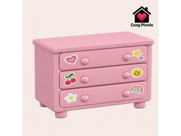 Maxis Match Stickers Dresser by CozyPixels01 - The Sims 4 Custom Content