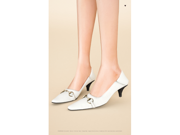 Alpha Horsebit Detail Kitten Heel Pumps - The Sims 4 Custom Content