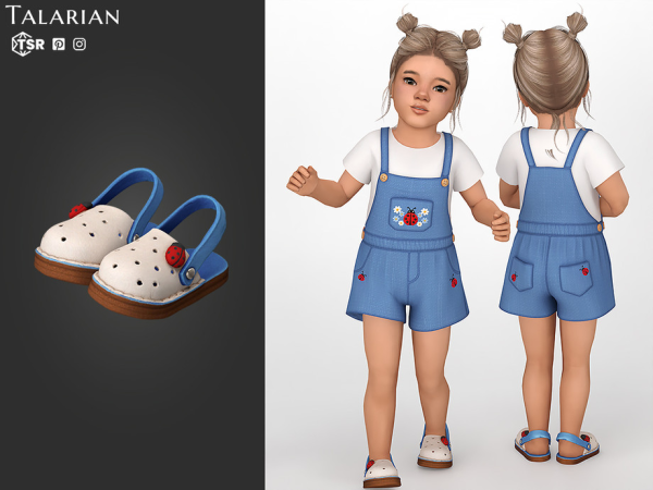 Maxis Match Tatum Clogs With Ladybug Charm by talarian - The Sims 4 Custom Content