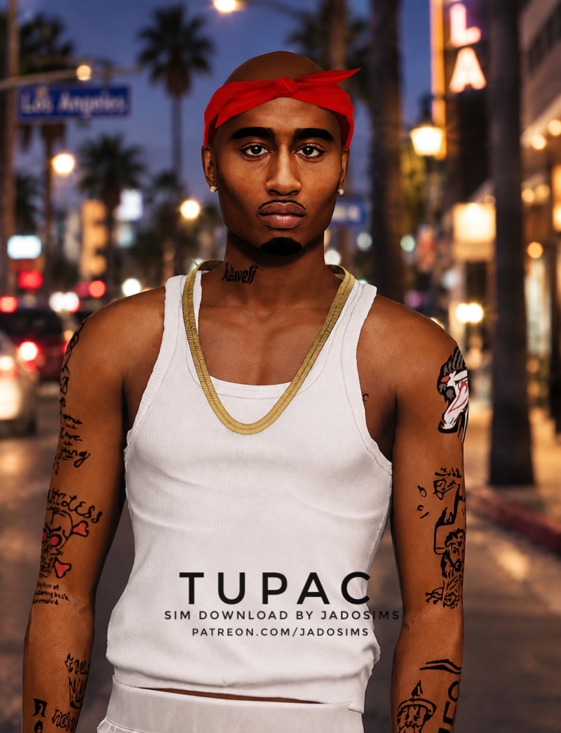 Alpha Tupac (Sim Download) by shopwithflynnn - The Sims 4 Custom Content