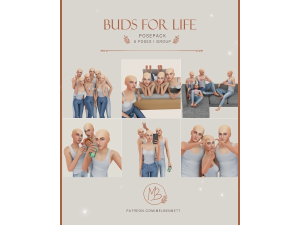 Mix Buds for Life Posepack - The Sims 4 Custom Content