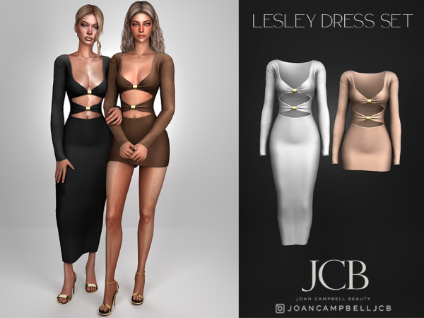 Alpha LESLEY LONG AND SHORT DRESS SET by Joan_Campbell_Beauty_ - The Sims 4 Custom Content