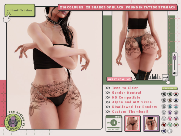 Mix Pull Me Down Tattoo - The Sims 4 Custom Content