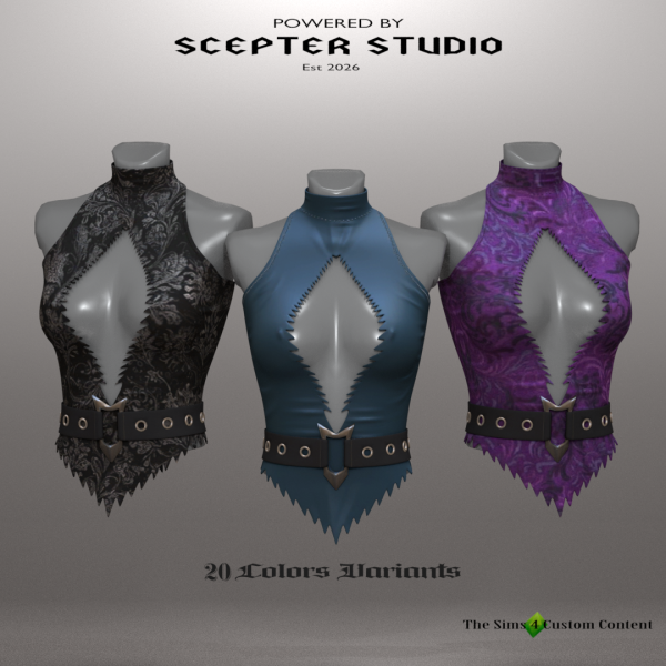 Alpha Cutout Corset by scepterstudio - The Sims 4 Custom Content