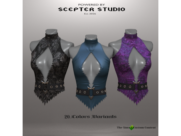 Alpha Cutout Corset by Scepter - The Sims 4 Custom Content