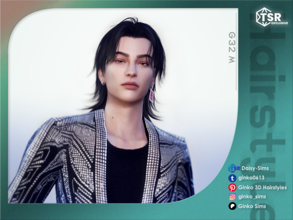 Alpha Medium Length Wolf Cut Hair Sims by Daisy - The Sims 4 Custom Content
