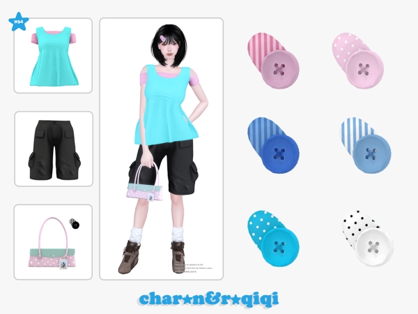 Mix [charonroqiqi]N34_Hair clip - The Sims 4 Custom Content