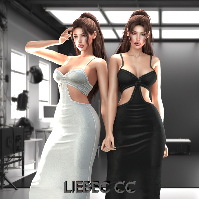 Alpha LIEBEC Vivi Dress by liebec - The Sims 4 Custom Content