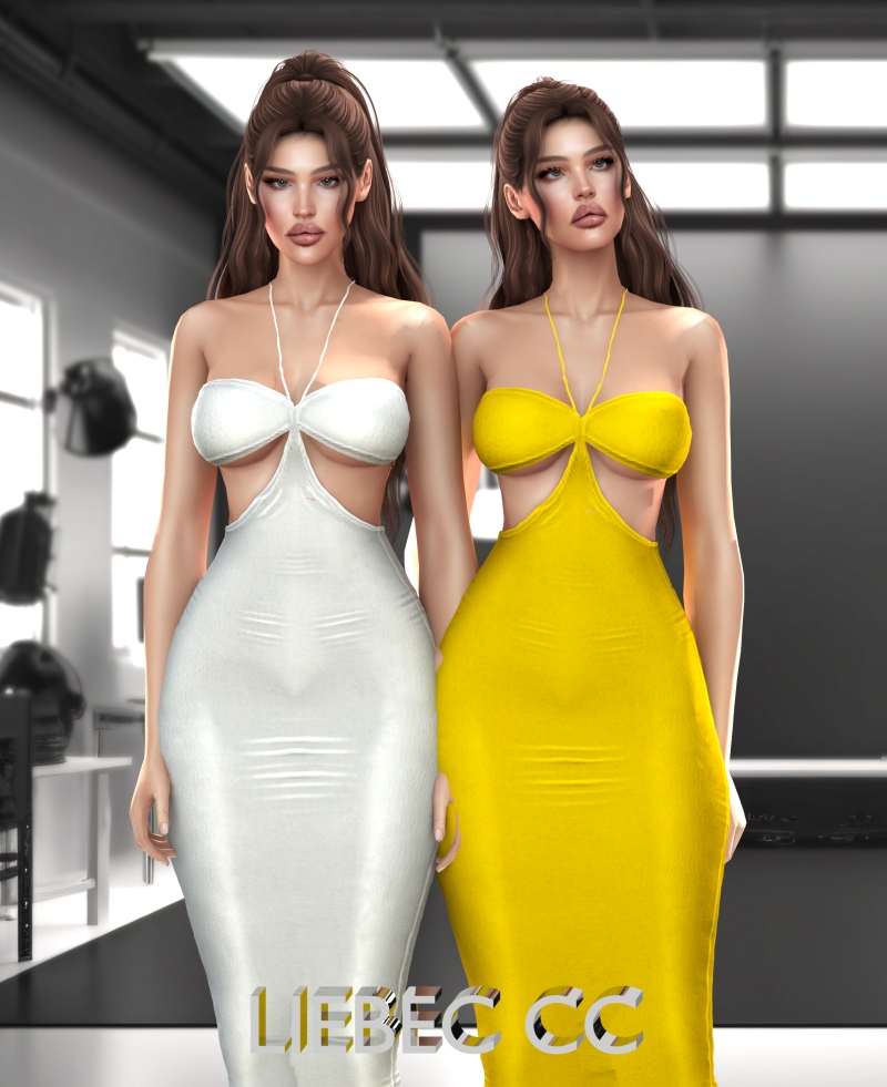 Alpha LIEBEC Jenny Dress by liebec - The Sims 4 Custom Content
