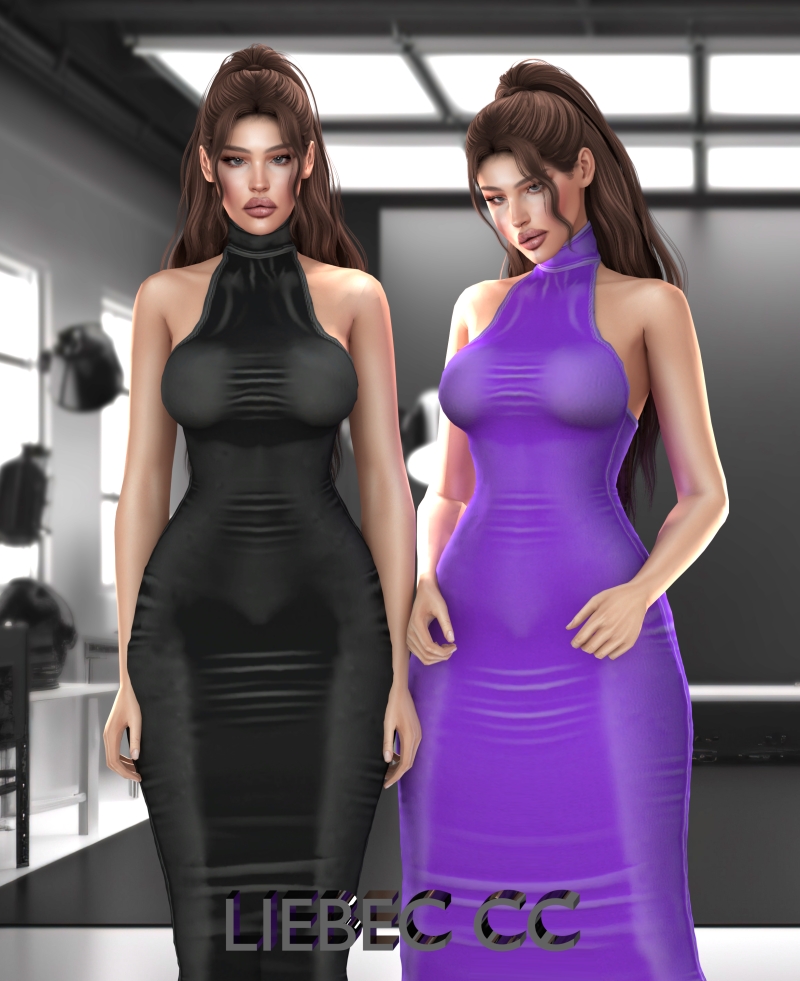 Alpha LIEBEC Mali Dress by liebec - The Sims 4 Custom Content